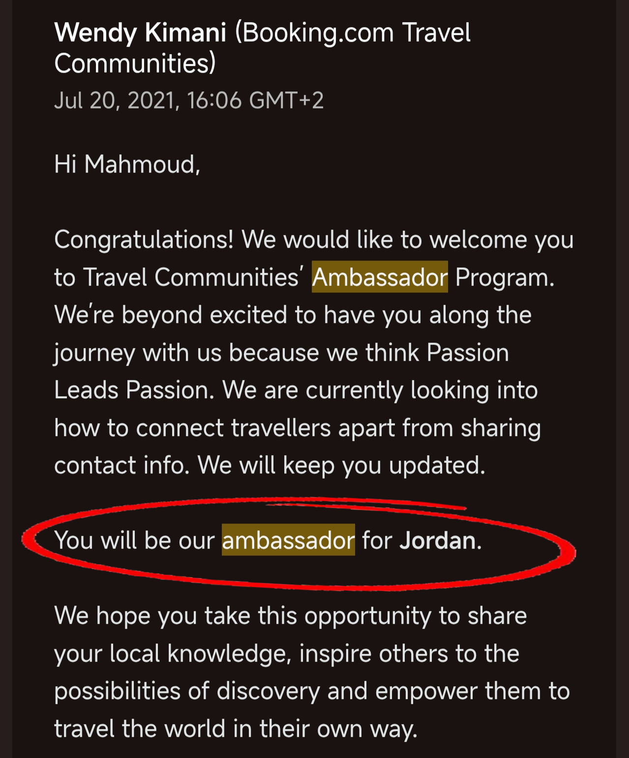 Booking.com Ambassador Badge Alternate